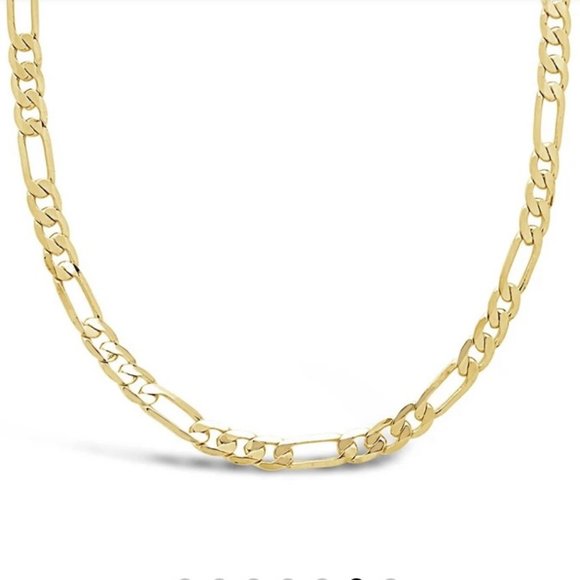 NWT 14K Gold Plated Sterling Forever Figaro Chain Necklace - Picture 1 of 8